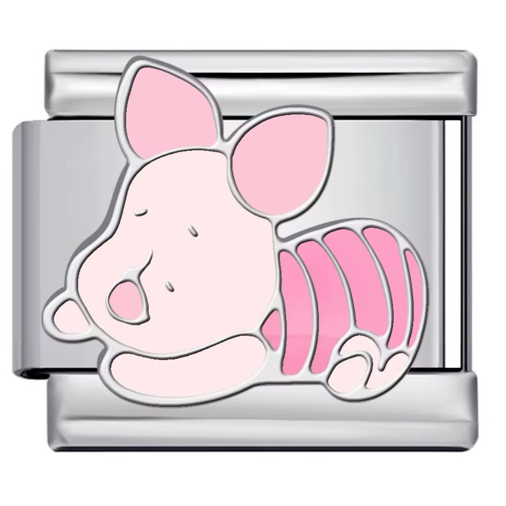 Winnie the Pooh - Piglet Italian Charm Silver Stainless Steel 9mm